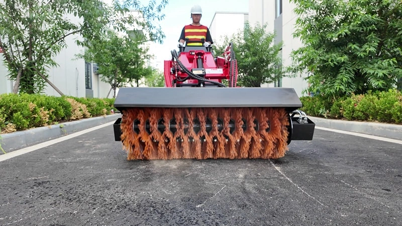 Skid Steer Sweeper for Site Cleaning and Maintenance