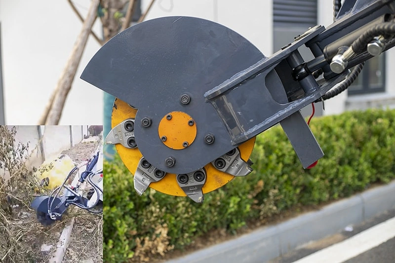 Skid steer stump grinder attachment