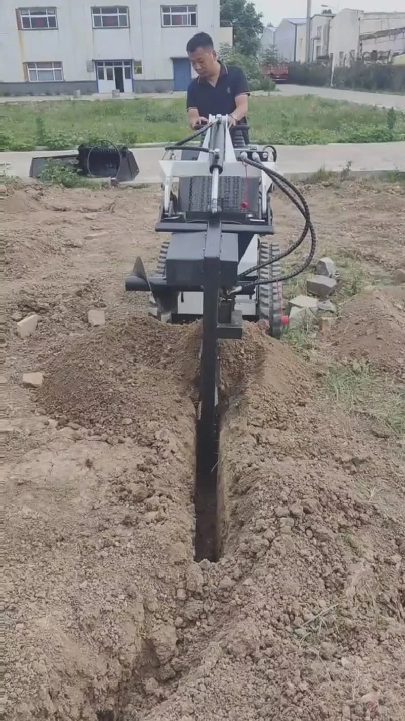 Trencher Performing Straight-Line Operation