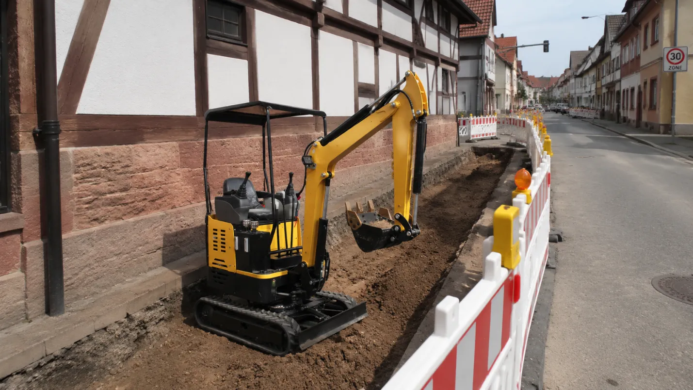 Mini Excavator for Utility Installation — Trenching, Depth, and Pipe Laying Technique