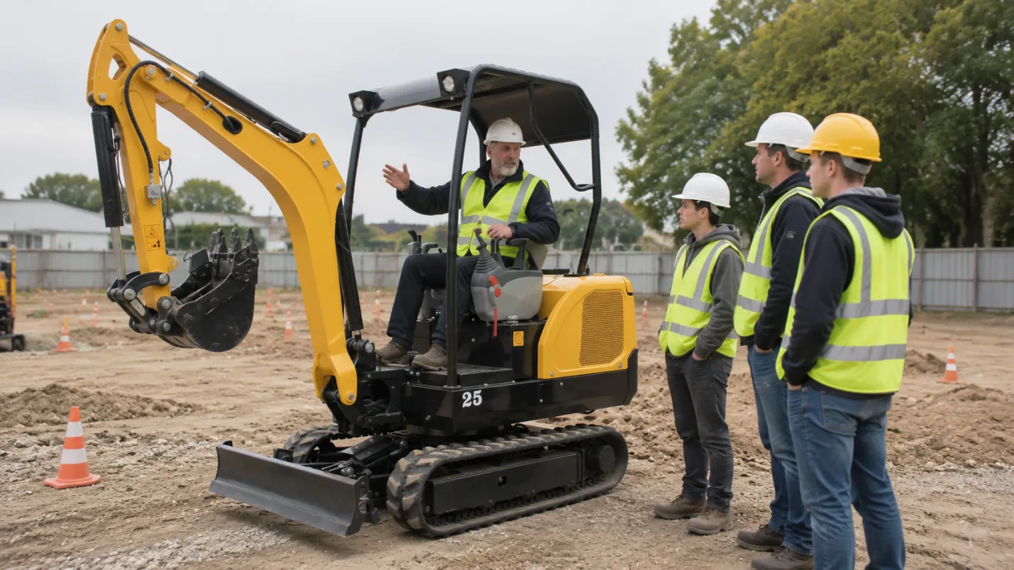 Training of micro-excavator purchaser before operation Mini Excavator Hire Fleet — Specifying Machines That Work for Every Operator - detail image 2