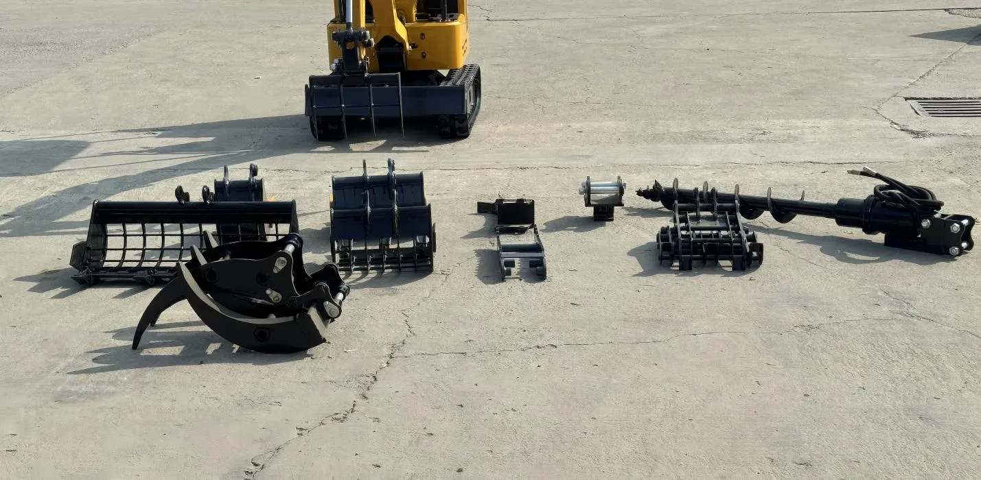 Display of common accessories of excavator The Bucket Confusion Problem — Why Wrong Width Costs You Hours