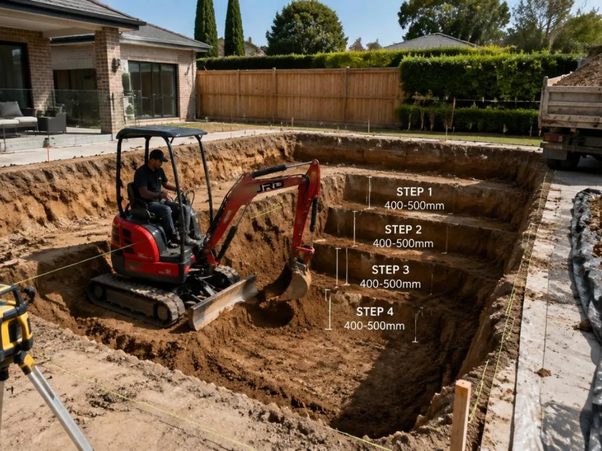 Digging a Residential Pool With a Mini Excavator — What Actually Works