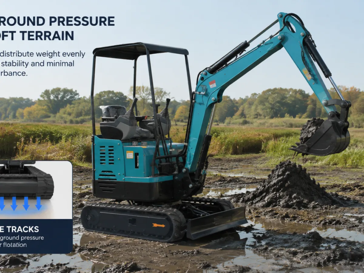 Mini Excavator in Wet Conditions — Mud, Soft Ground, and Waterlogged Sites